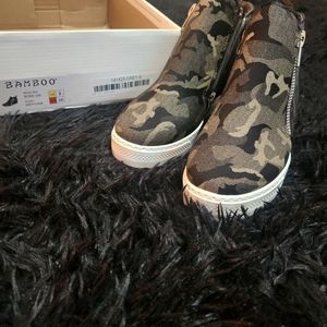 Camo bootie sneakers
